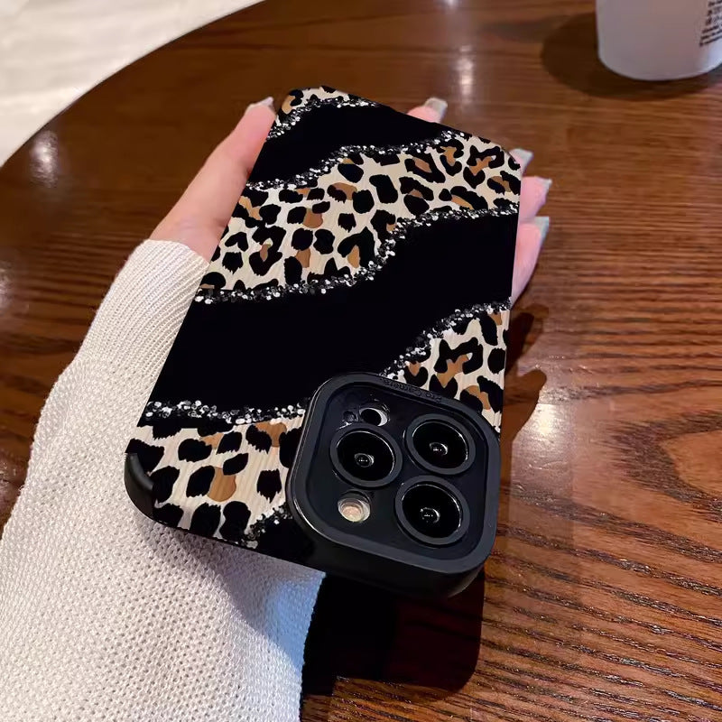 Niche Leopard Vertical iPhone Case