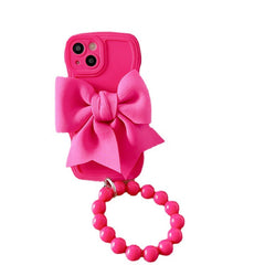 Big Wave Silicone Bow Beads Chain iPhone Case