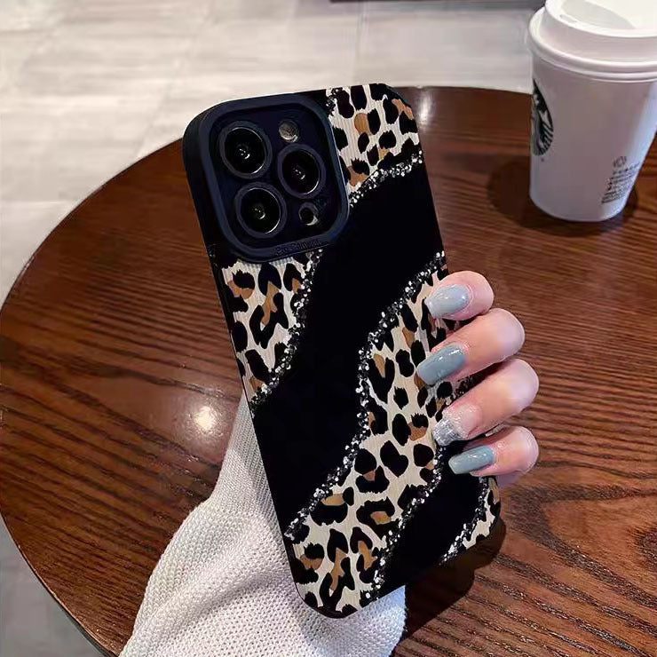 Niche Leopard Vertical iPhone Case