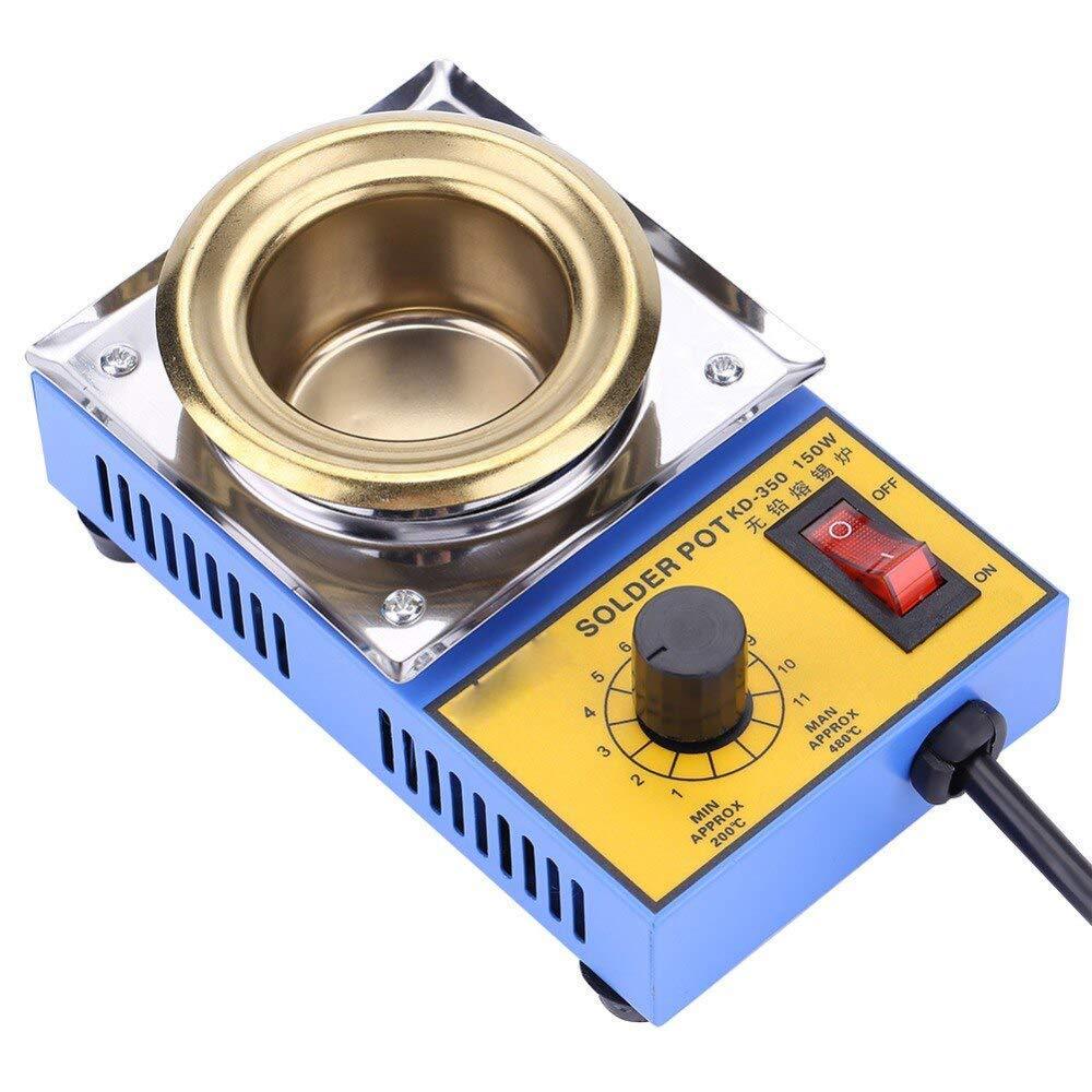 150W Hot Solder POT – Tin Melting Pot – 200-480 ℃ with Soldering Desoldering Bath Stainless Steel Plate